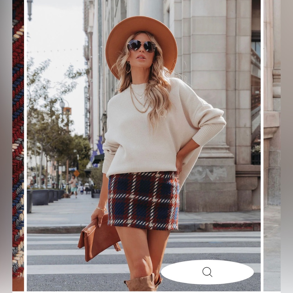 Vici Plaid Mini Skirt in Red and Blue